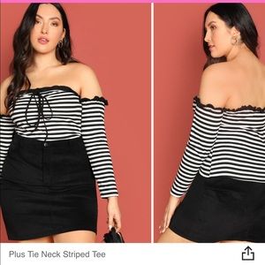 Sexy off the shoulder strip top